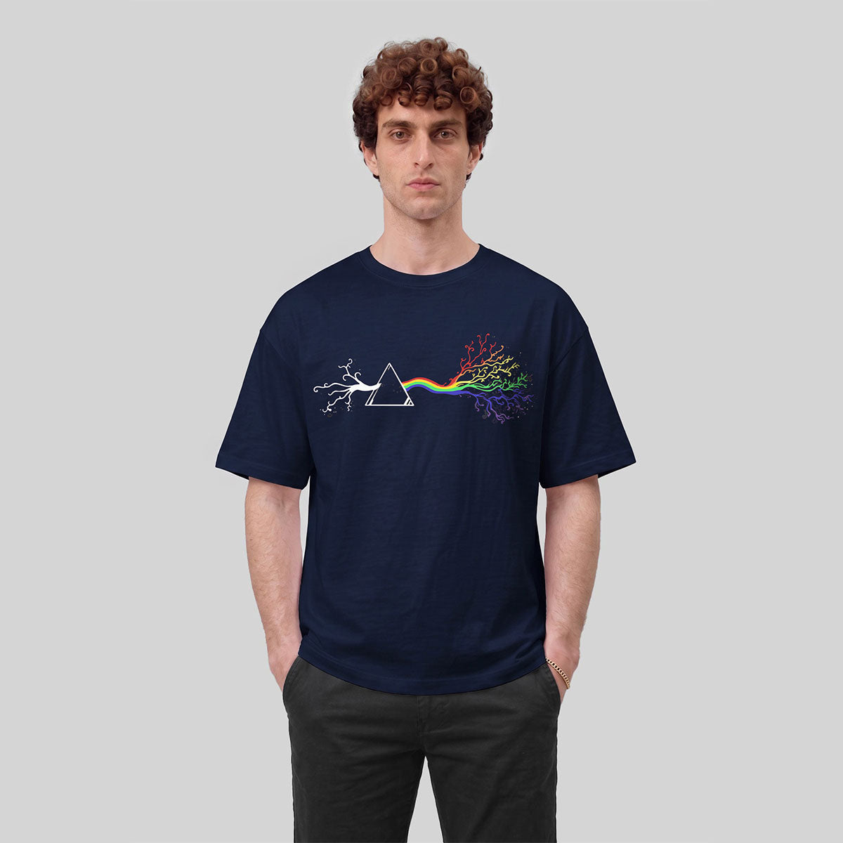 Colorful Tree Print Premium Cotton Round Neck T-Shirt