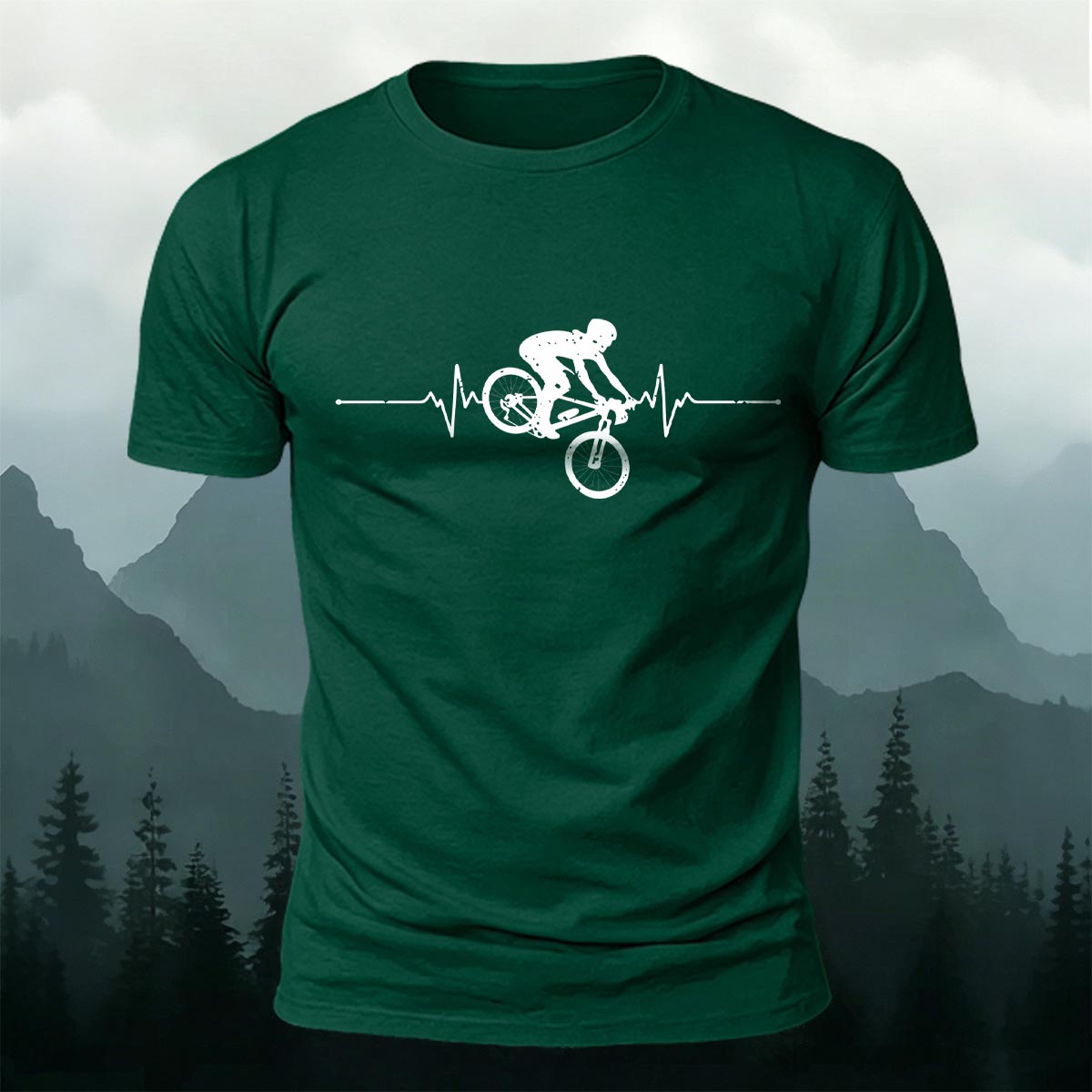 Minimalist Cycling Pattern Soft Comfortable Cotton T-Shirt