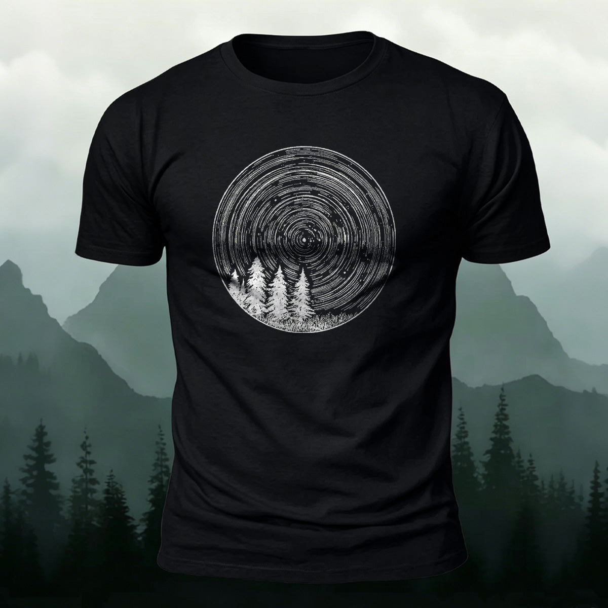 Circular Pattern Print Minimalist Breathable Material T-shirt