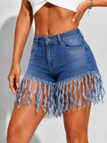 Women's Trendy Fringed Denim Shorts
