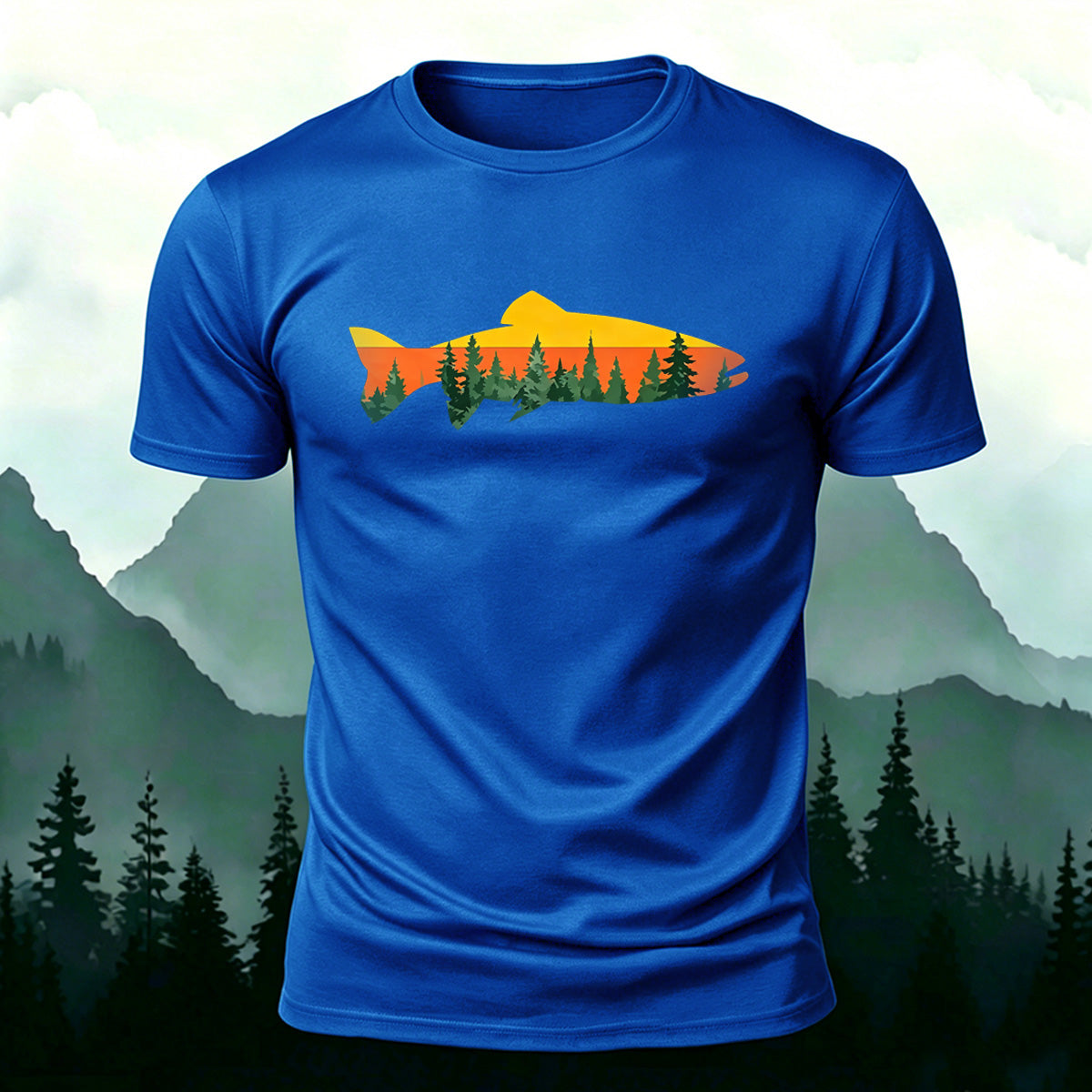 Fish Forest Printed 100% Cotton T-Shirt