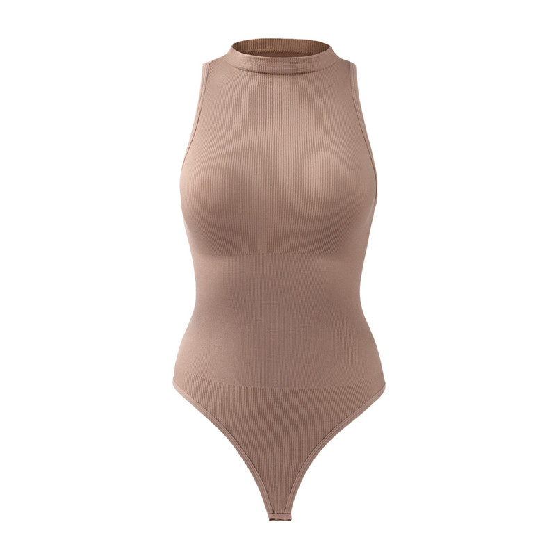 High Neck Sculpt Thong Bodysuit Belly Control Shapewear