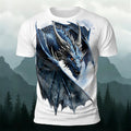 Fierce Dragon Print Cool Casual Sublimation T-Shirt
