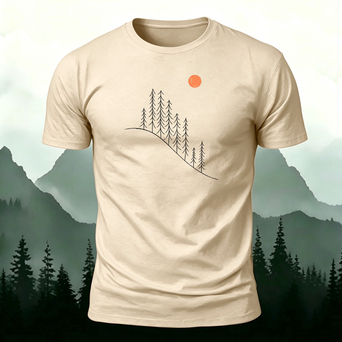 Minimalist Landscape Pattern Comfortable Premium Cotton T-shirt