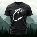 Minimalist Fish Pattern Outdoor Casual Washed Cotton T-Shirt