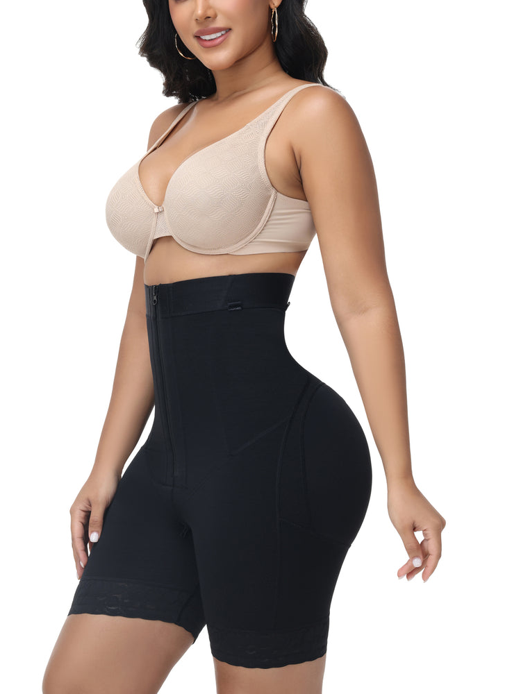 Women Zipper Hook Eye Lace Trim Shapeware