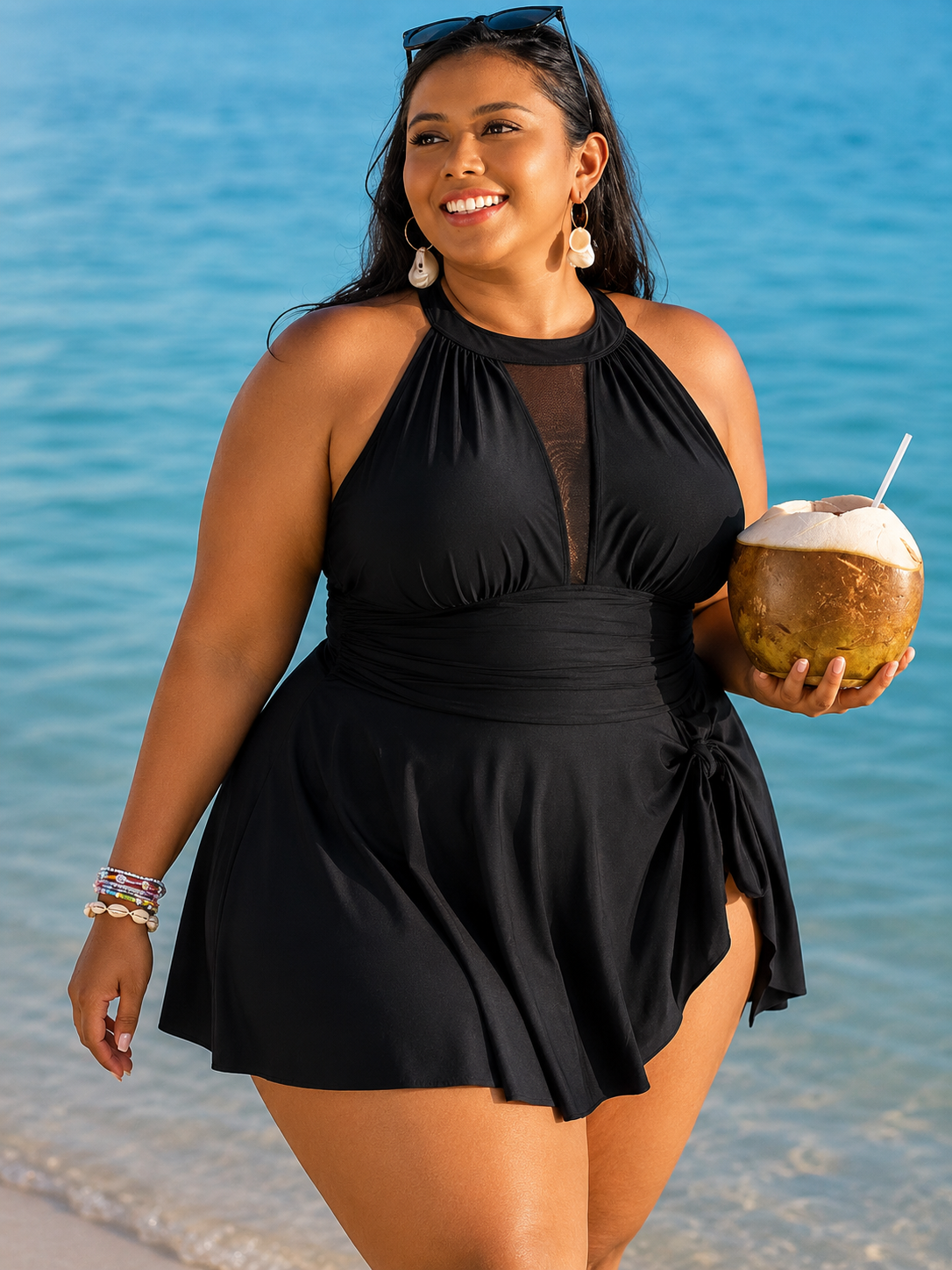 Women's Swim Dresses and One-Piece Swimsuits