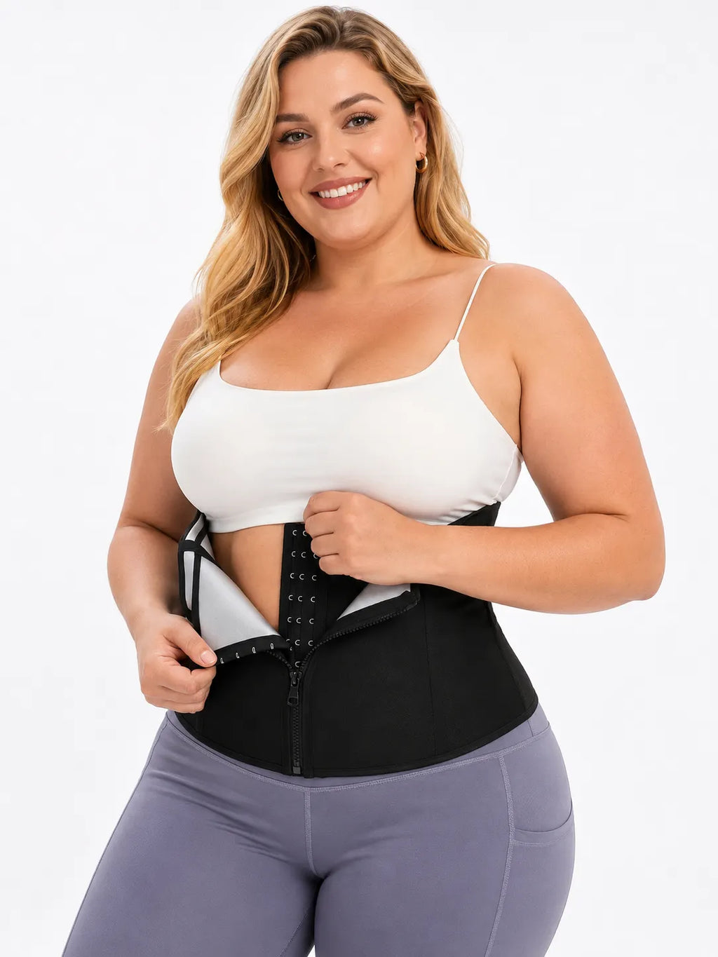 Zipper Hook Tummy Control Fitness Waist Cincher