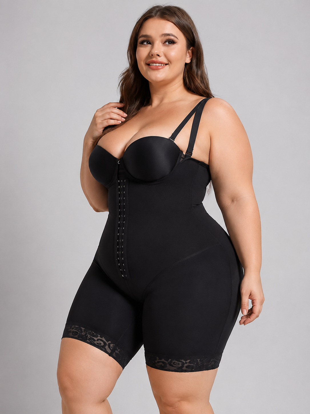 Open Bust Tummy Tuck Thigh Slimmer Shapewear
