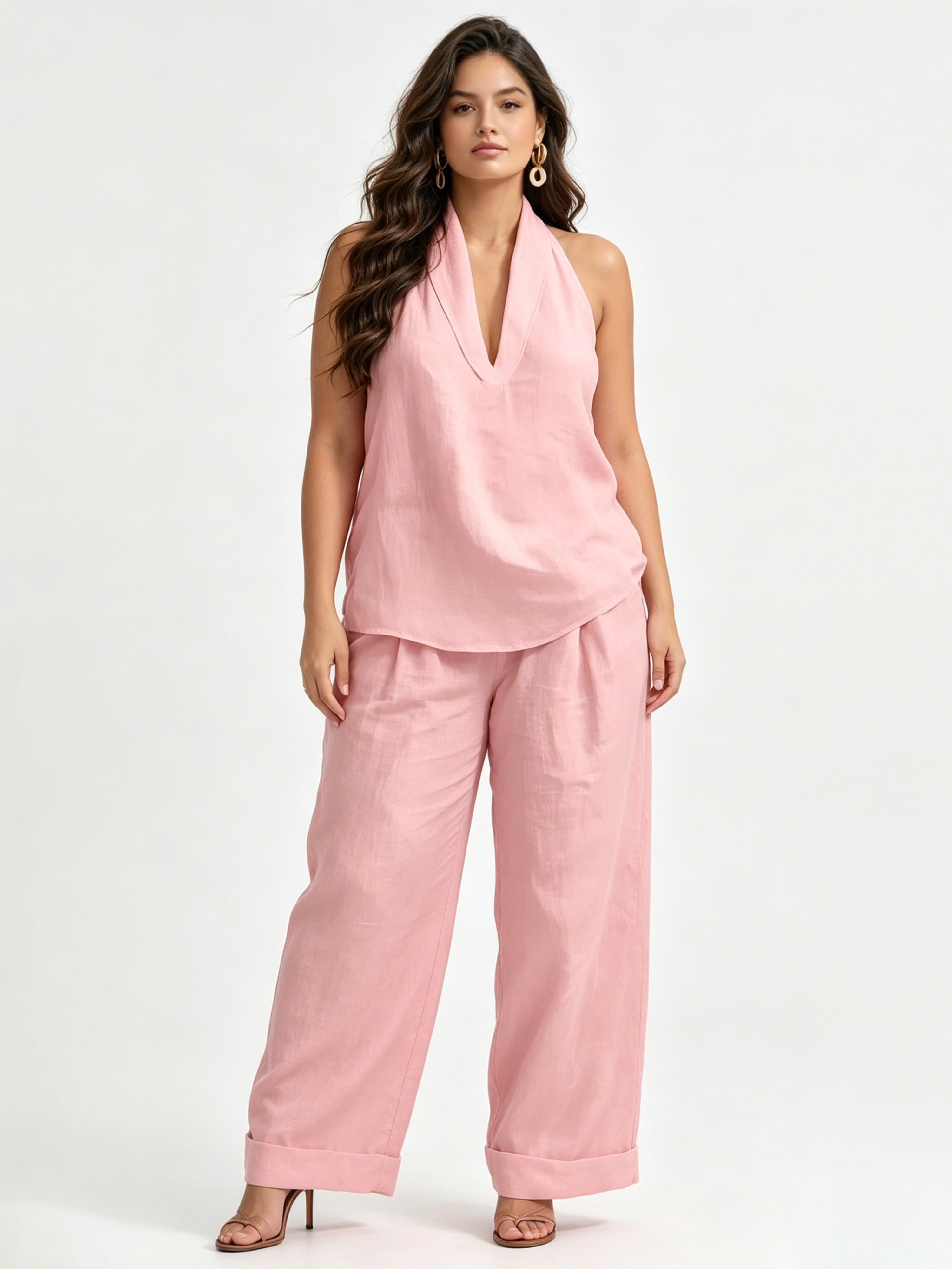 Sleeveless Loose-fit Hanging Casual Fashion Set