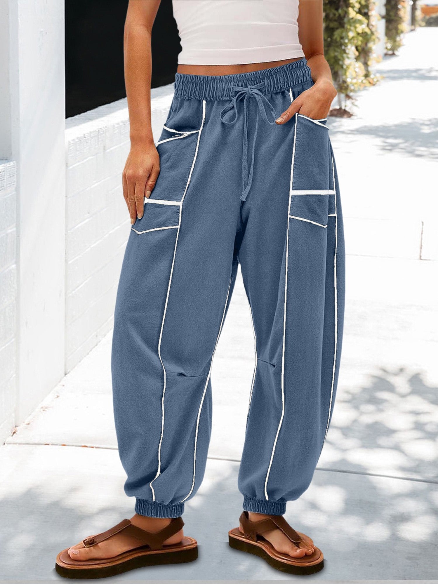 Women Loose Casual Drawstring Jogger Pants