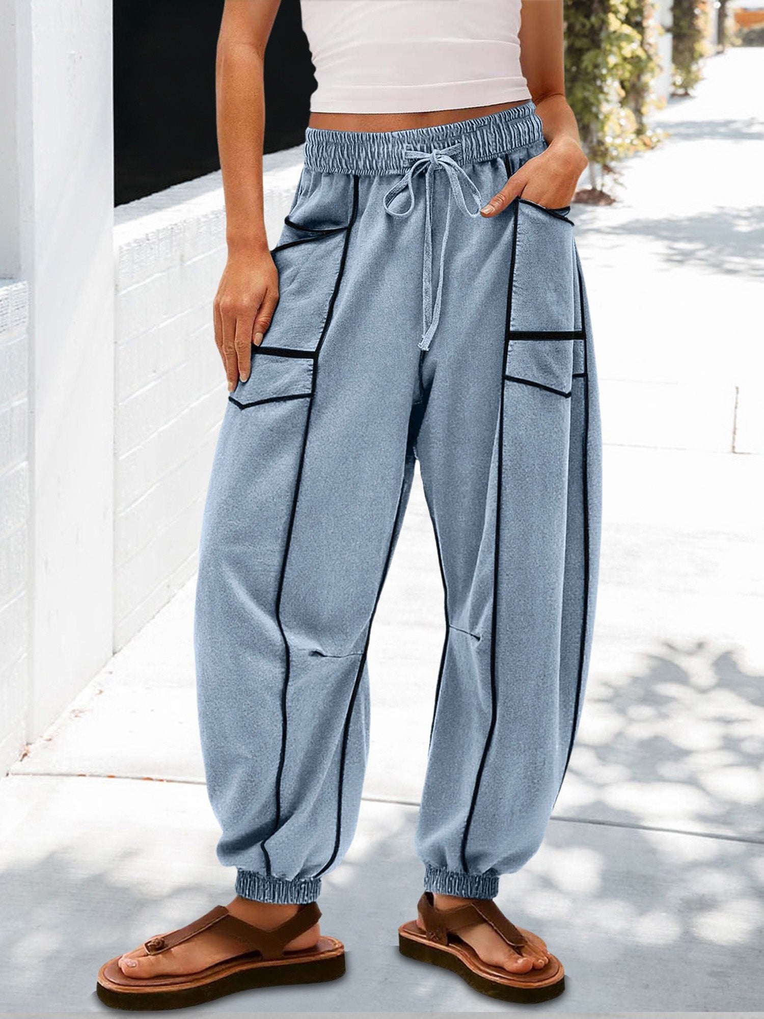 Women Loose Casual Drawstring Jogger Pants