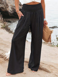 Women Cotton Linen Comfort Casual Mid Rise Pants