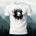 Gorilla Headphones Print Casual Cotton T-Shirt