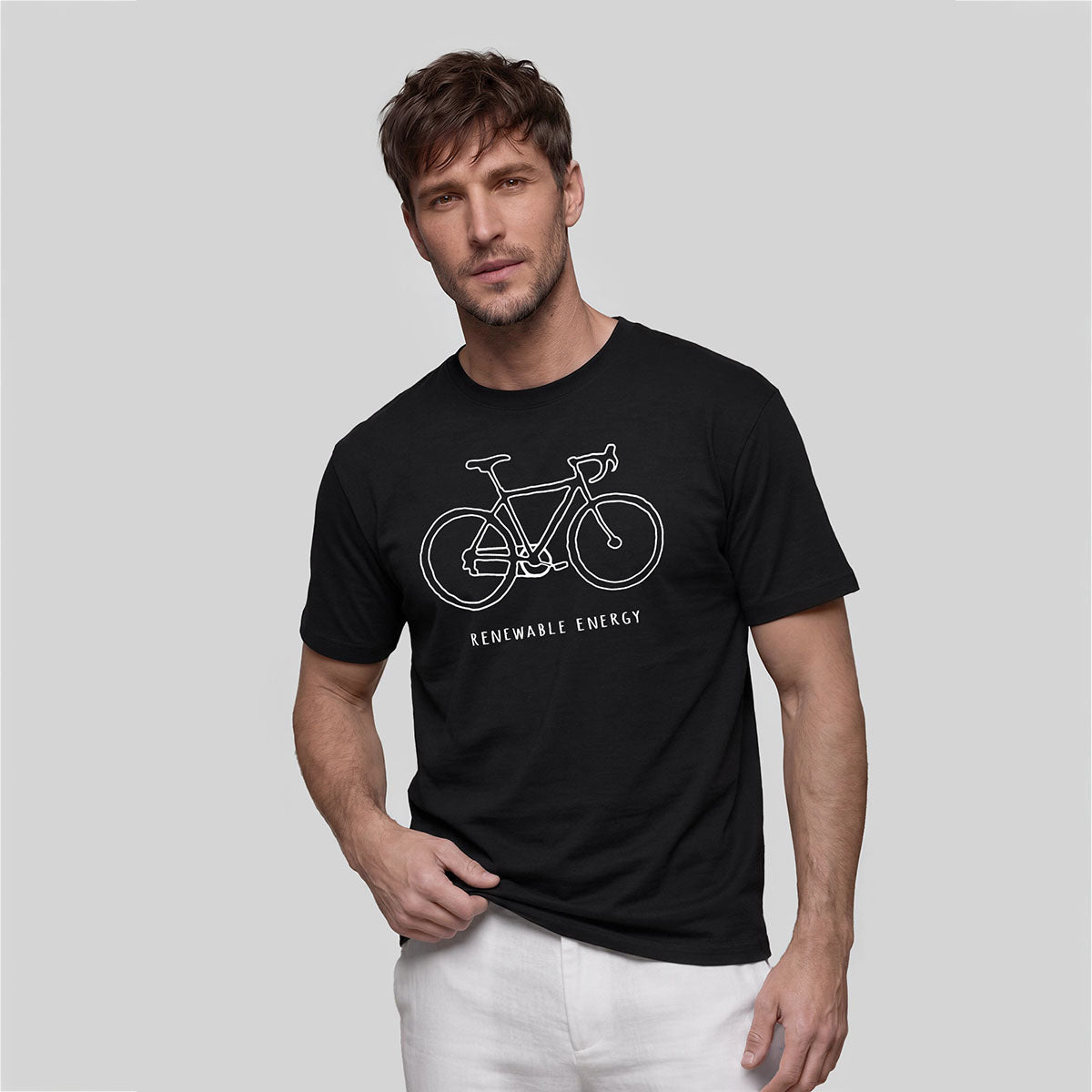 Bicycle Print Pattern Combed Cotton Comfort T-shirt