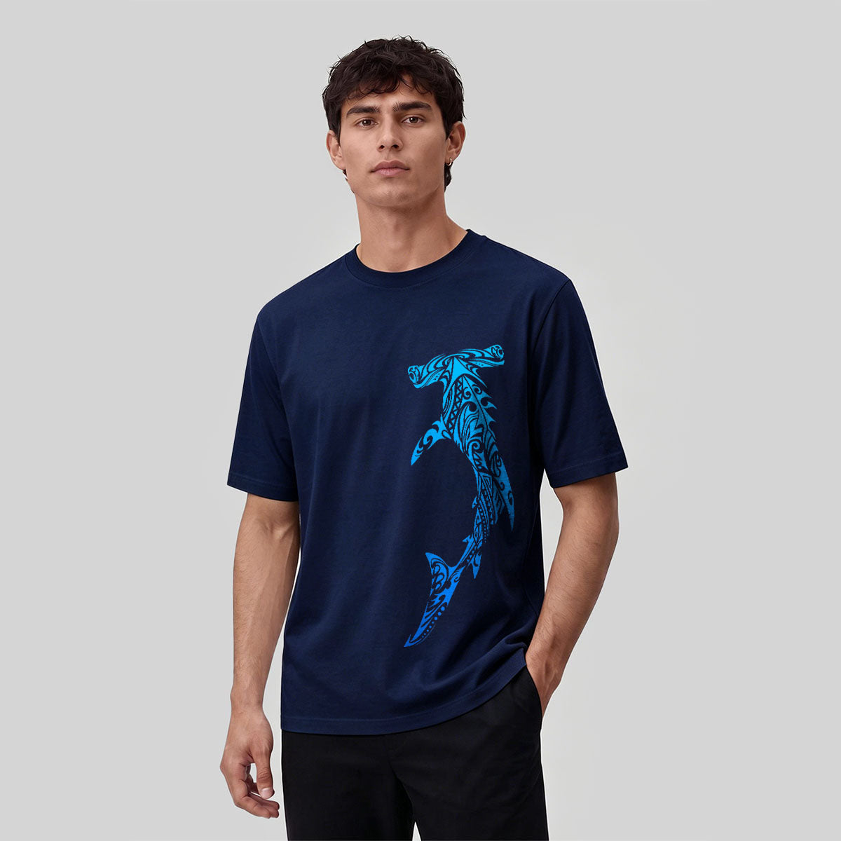 Tribal Hammerhead Shark Fashion Breathable Tee