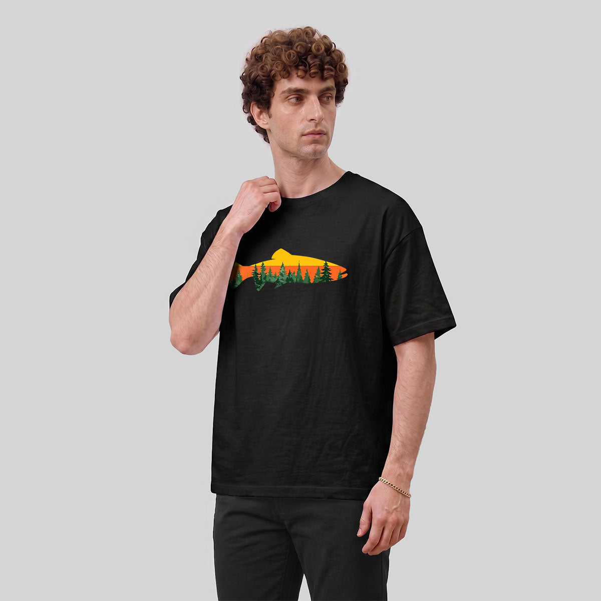 Fish Forest Printed 100% Cotton T-Shirt