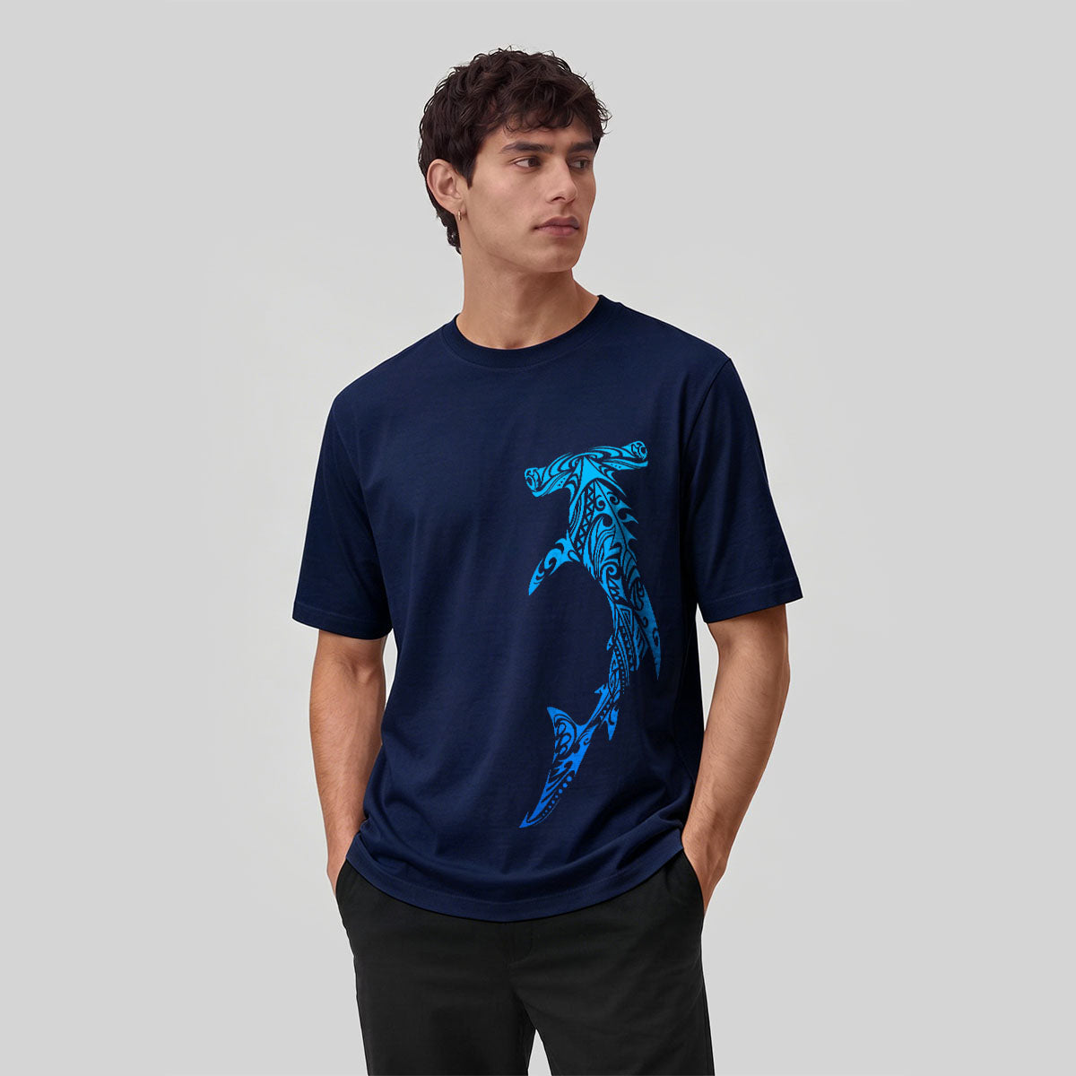 Tribal Hammerhead Shark Fashion Breathable Tee