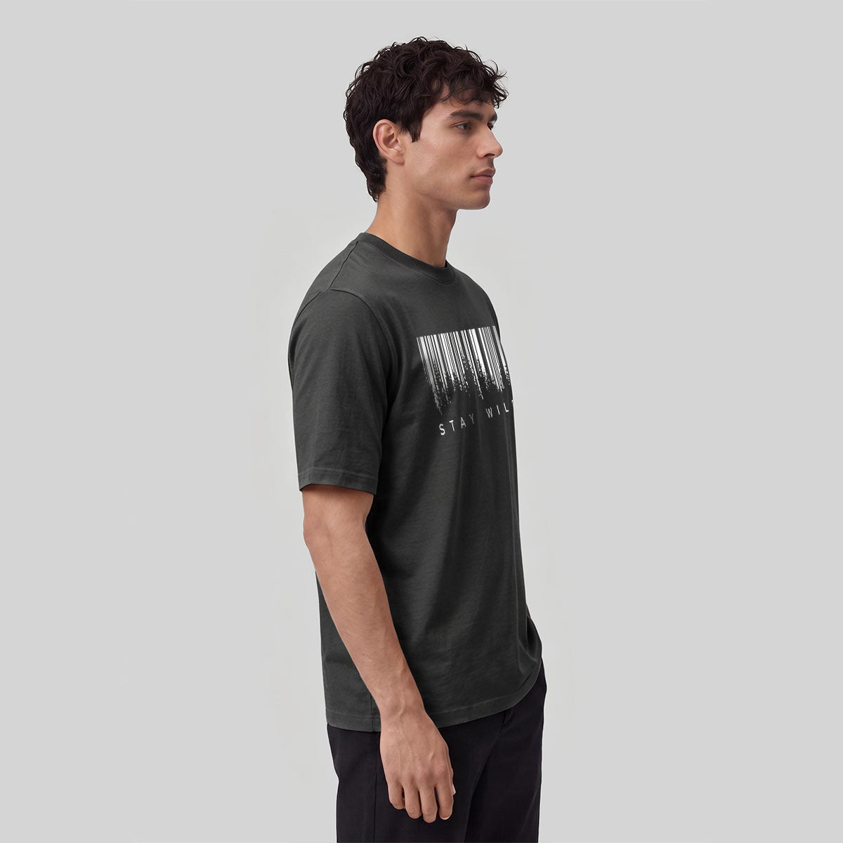Stay Wild Printed Soft-touch Feel Casual T-Shirt