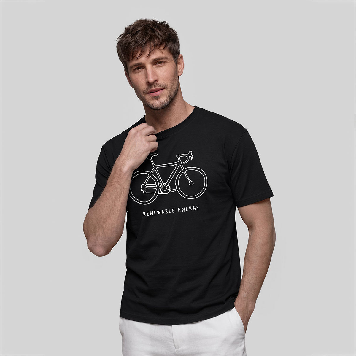 Bicycle Print Pattern Combed Cotton Comfort T-shirt