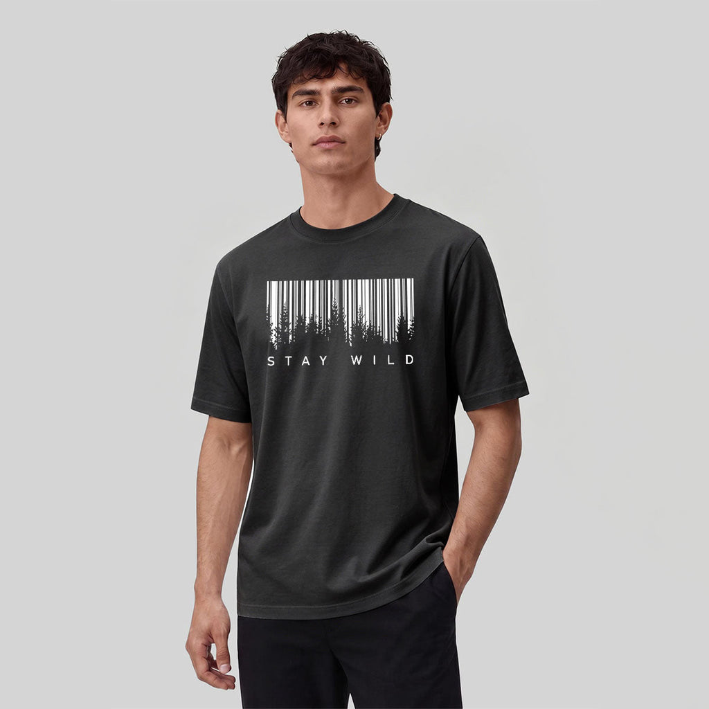 Stay Wild Printed Soft-touch Feel Casual T-Shirt