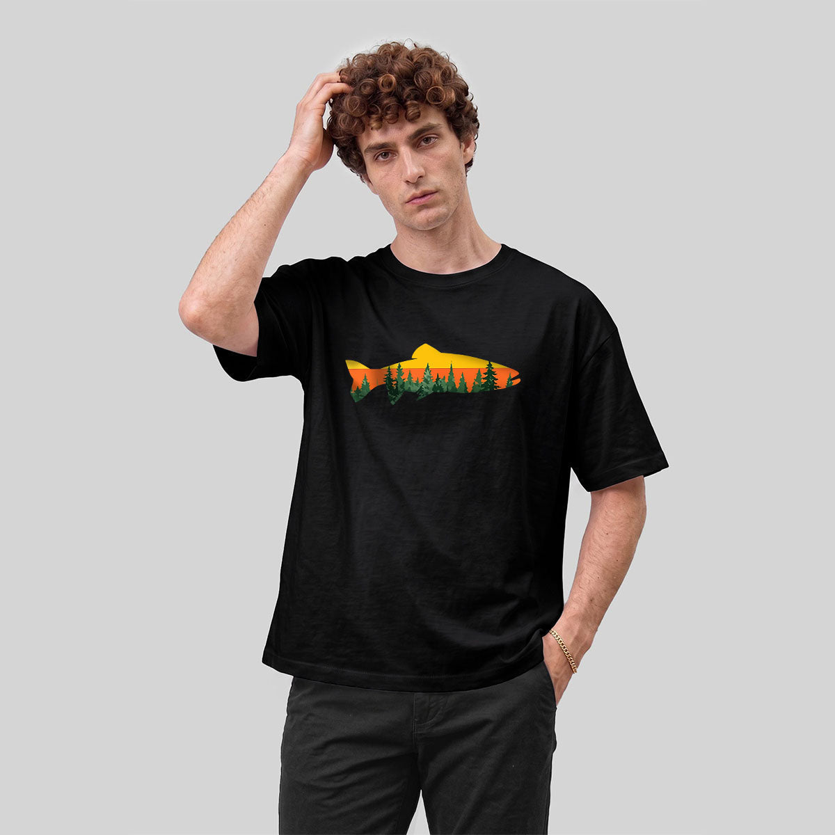 Fish Forest Printed 100% Cotton T-Shirt