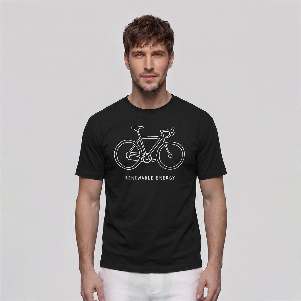 Bicycle Print Pattern Combed Cotton Comfort T-shirt