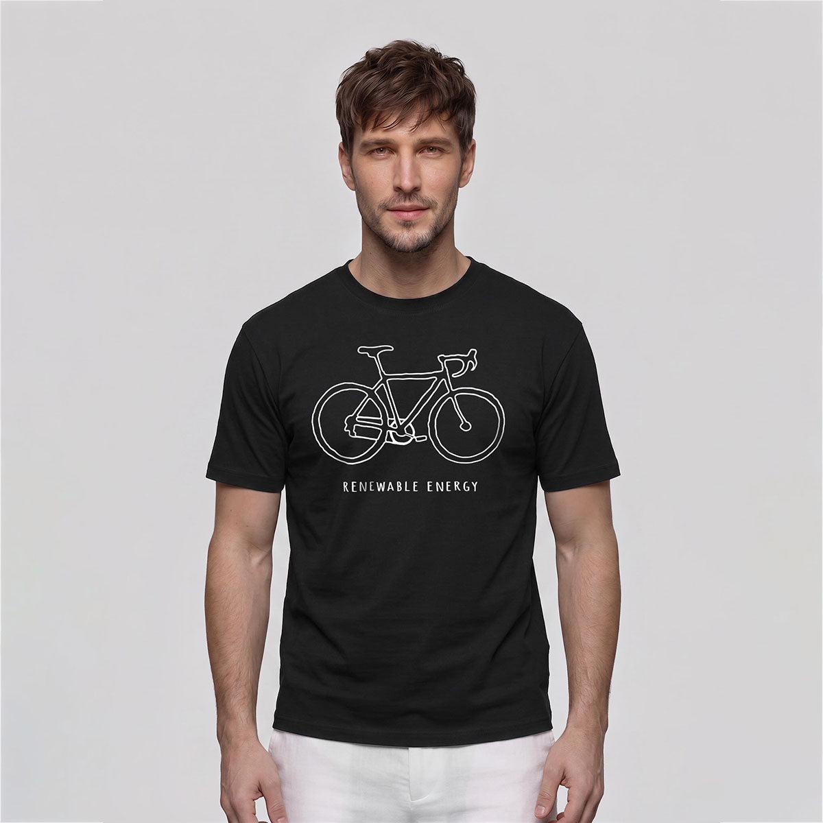Bicycle Print Pattern Combed Cotton Comfort T-shirt