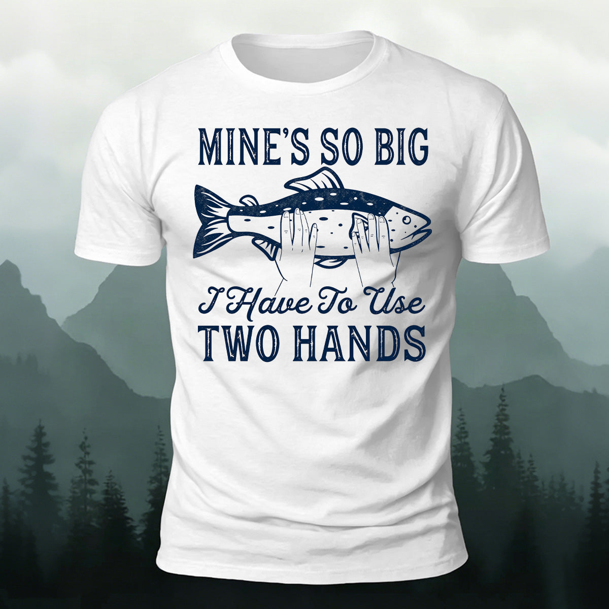 Big Fish in Hand Pattern  Daily Cotton T-shirt