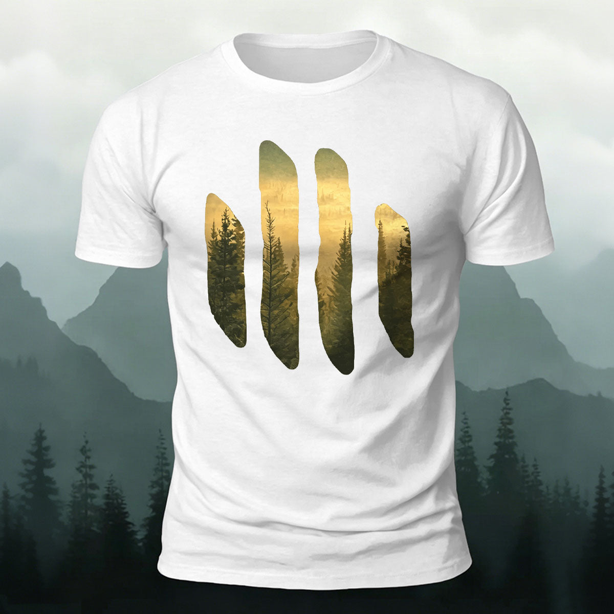 Beautiful Scenery Pattern Retro Casual Cotton T-Shirt