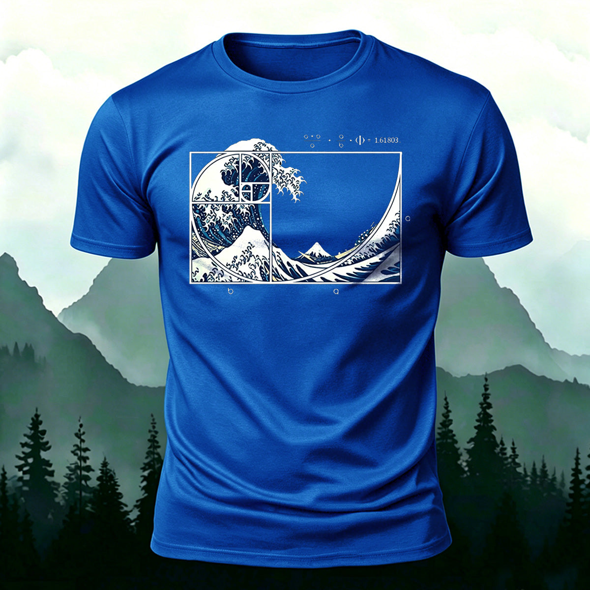 Waves Pattern Natural Style Skin-friendly Casual T-Shirt