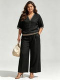 Linen V-neck Casual and Comfortable Two-Piece Set