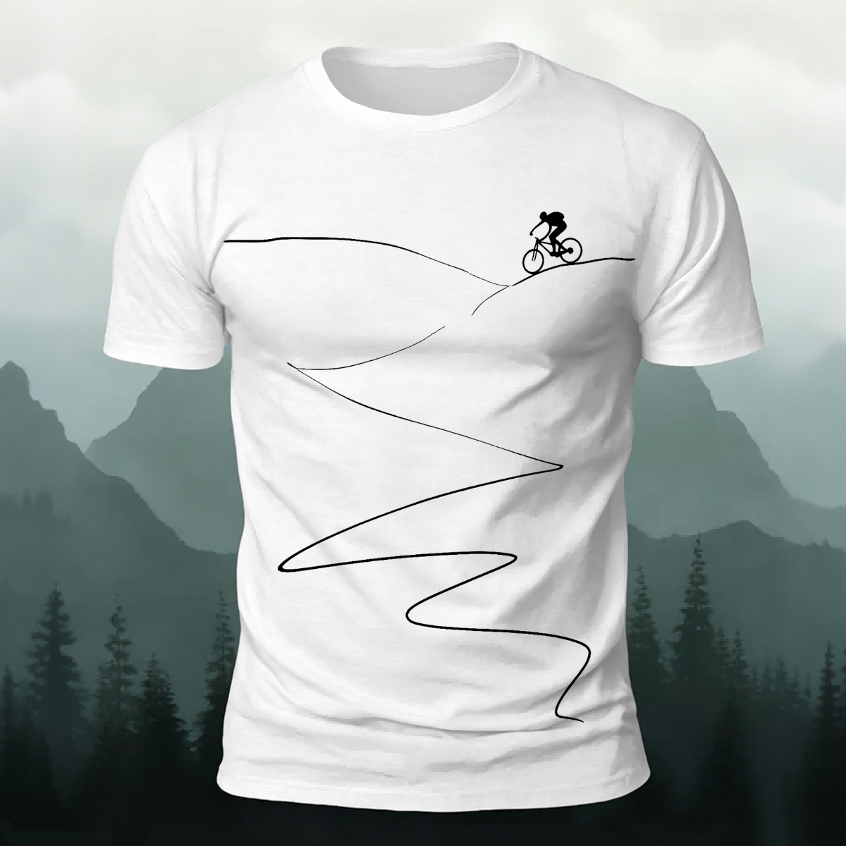 Cycling Minimalist Line Pattern Breathable Comfortable T-Shirt