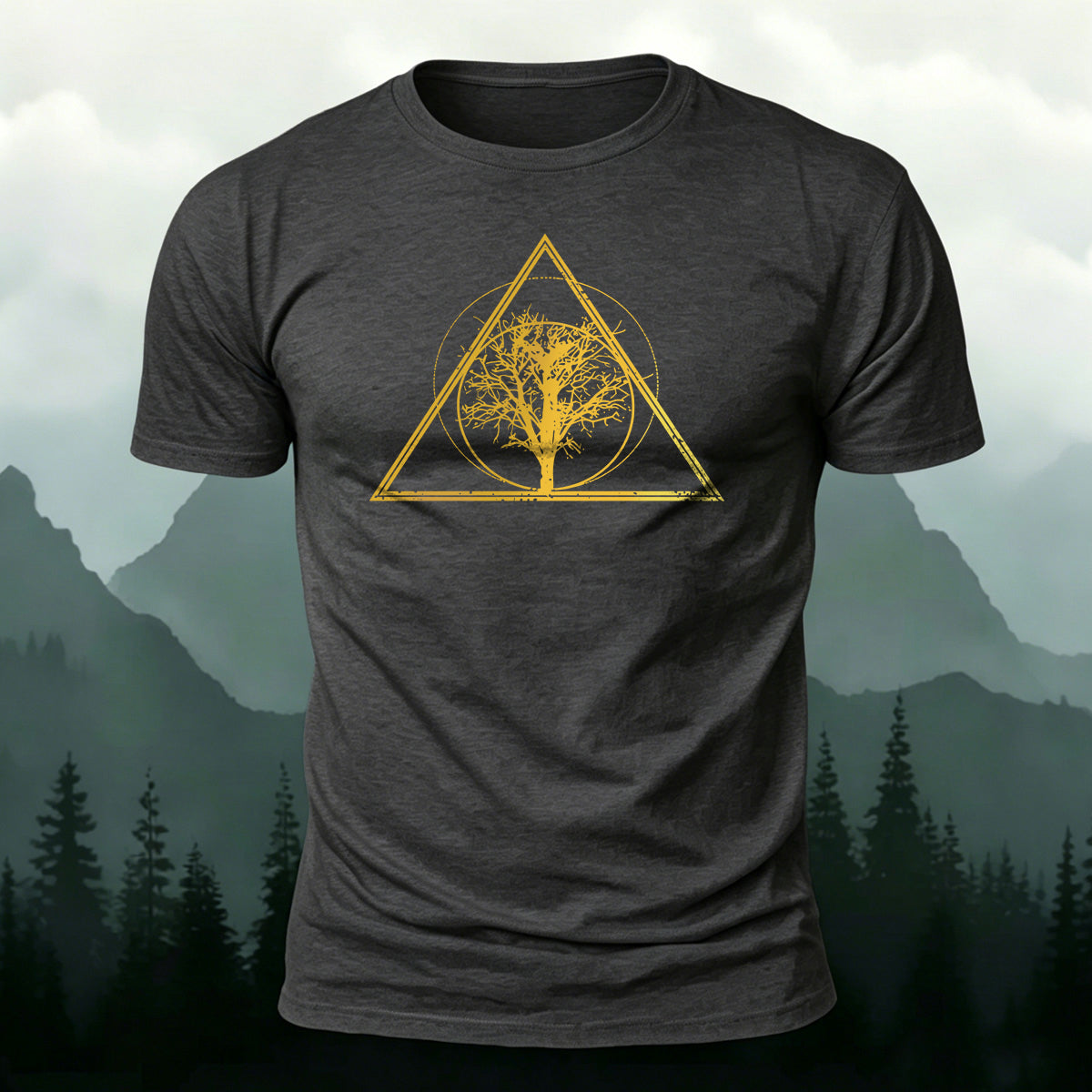 Tree-shaped Pattern Minimalist 100% Cotton T-Shirt
