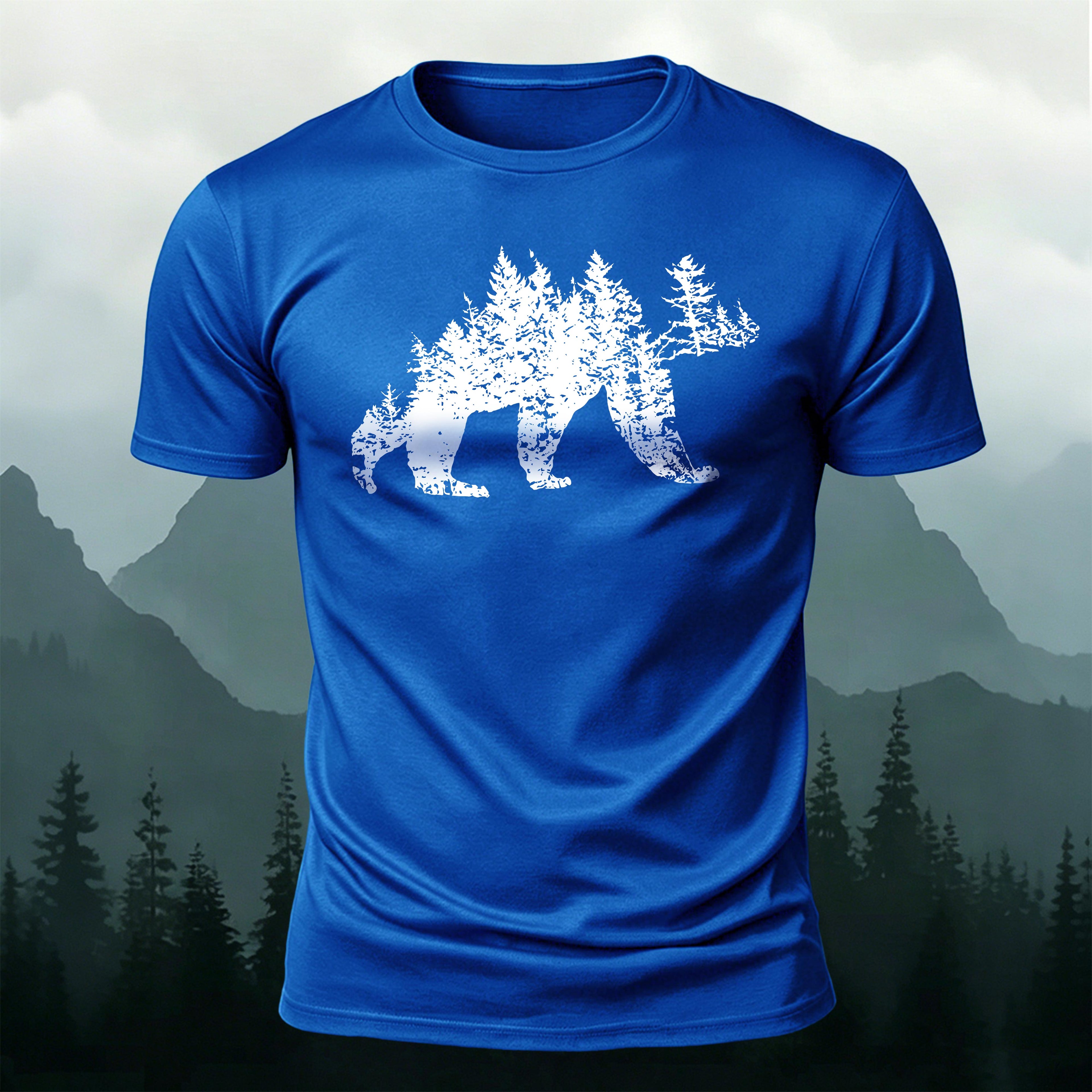 Artistic Dinosaur Illustration Premium Cotton Casual T-Shirt
