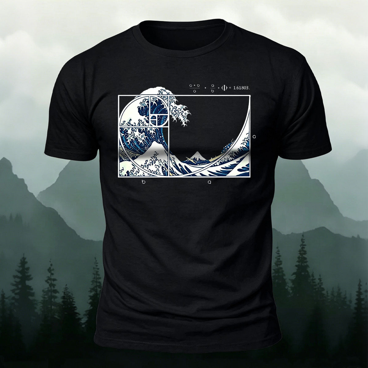 Waves Pattern Natural Style Skin-friendly Casual T-Shirt