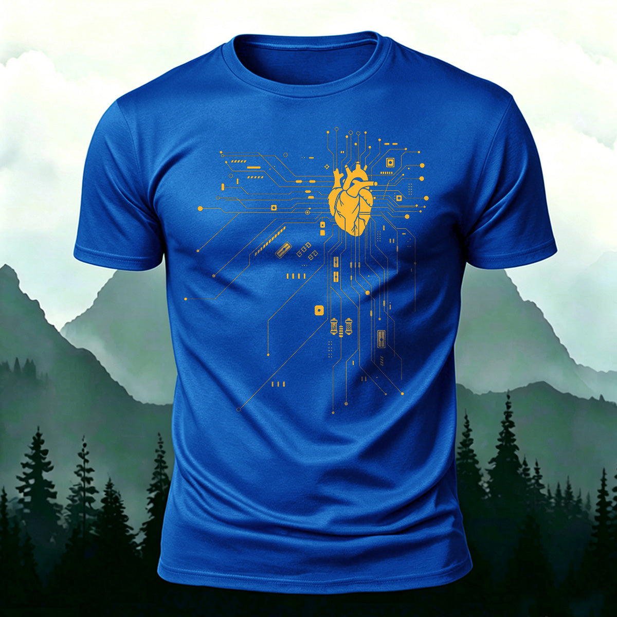Creative Heart Pattern Combed Cotton T-Shirt