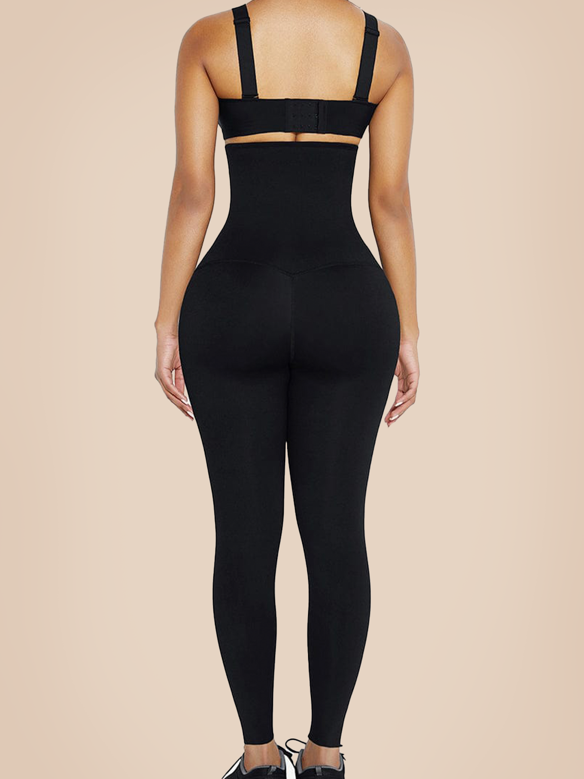 Black Waist Trainer 2-In-1 Leggings With Zipping Hourglass Figure
