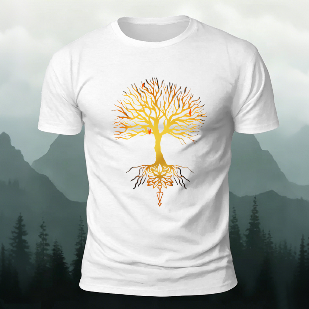 Glowing Tree Natural Casual Premium Cotton Tee