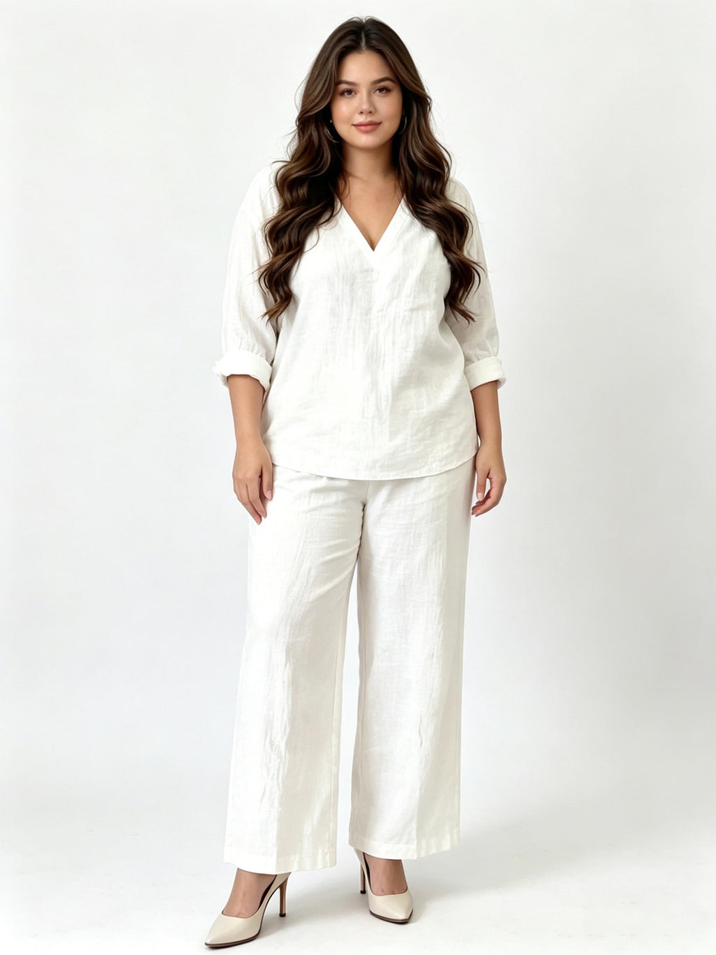 Minimalist Stylish Casual V-neck Comfortable Set