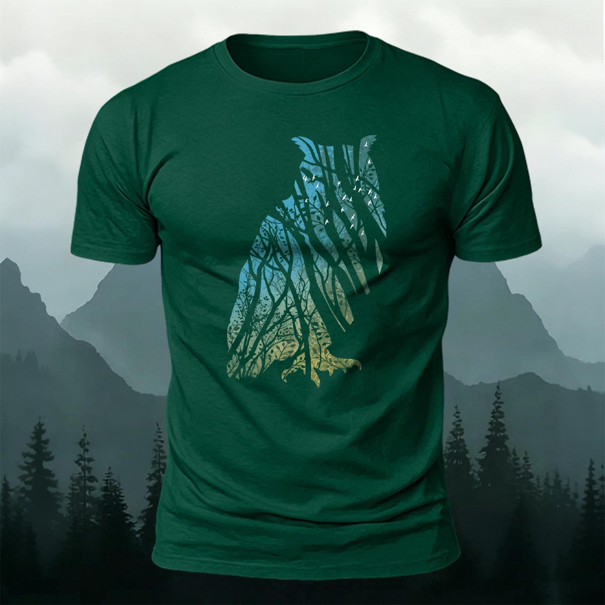 Tech Owl Art Print Casual Cotton T-Shirt
