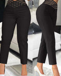 Cut-Out Belt Commuter Tapered Pants