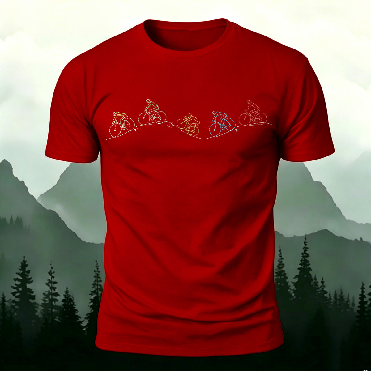 Fun Cycling Graphic Casual Skin-friendly T-Shirt