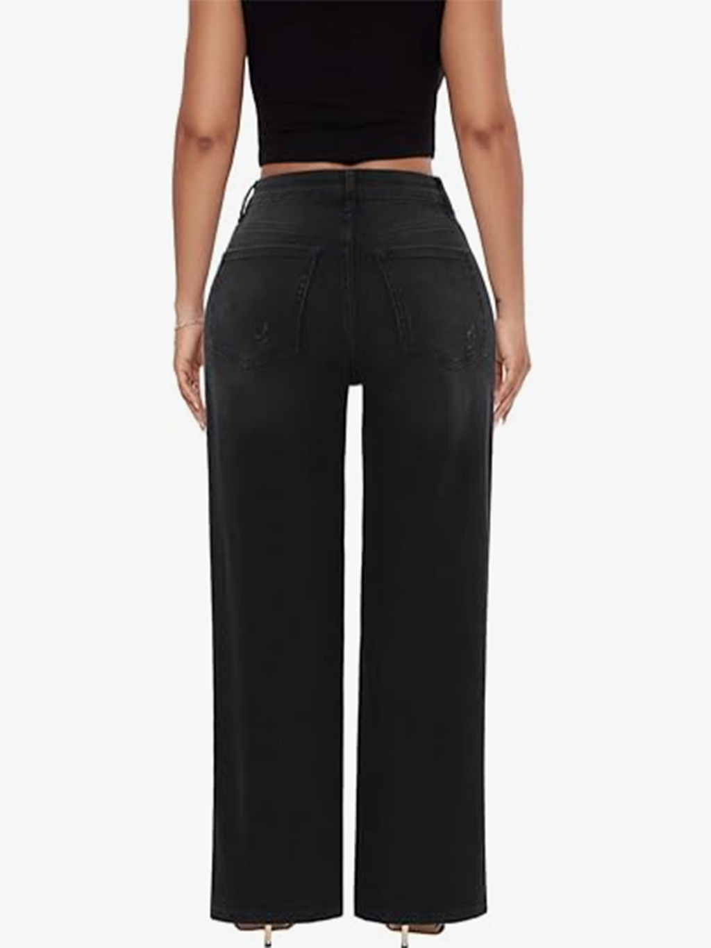 Mid Rise Slimming Wide Leg Jeans