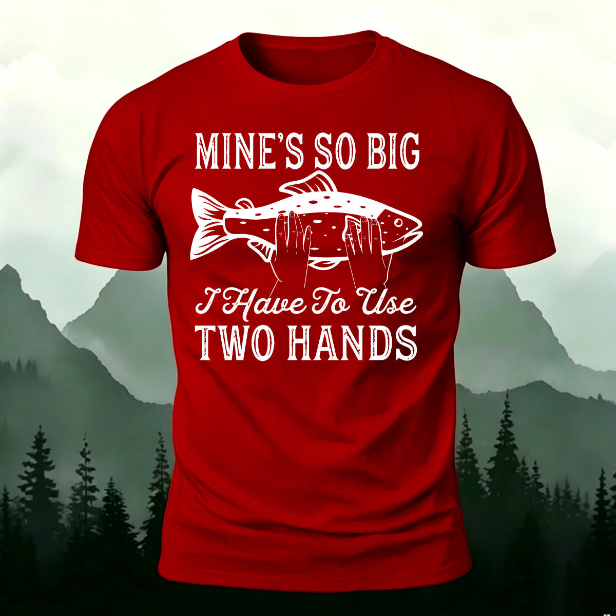 Big Fish in Hand Pattern  Daily Cotton T-shirt