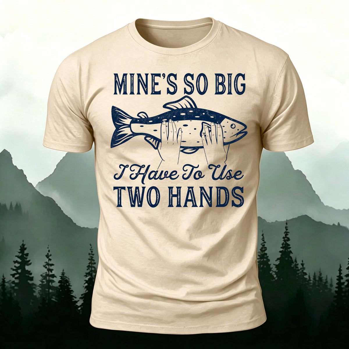 Big Fish in Hand Pattern  Daily Cotton T-shirt
