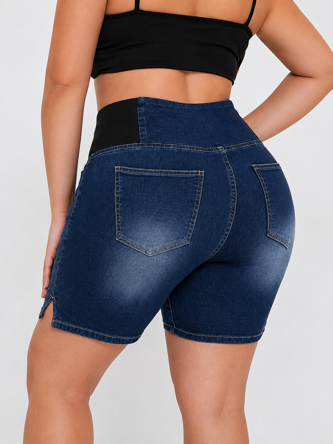 Women's Mid-Rise Butt-Lifting Loose-Fit Washed Denim Shorts