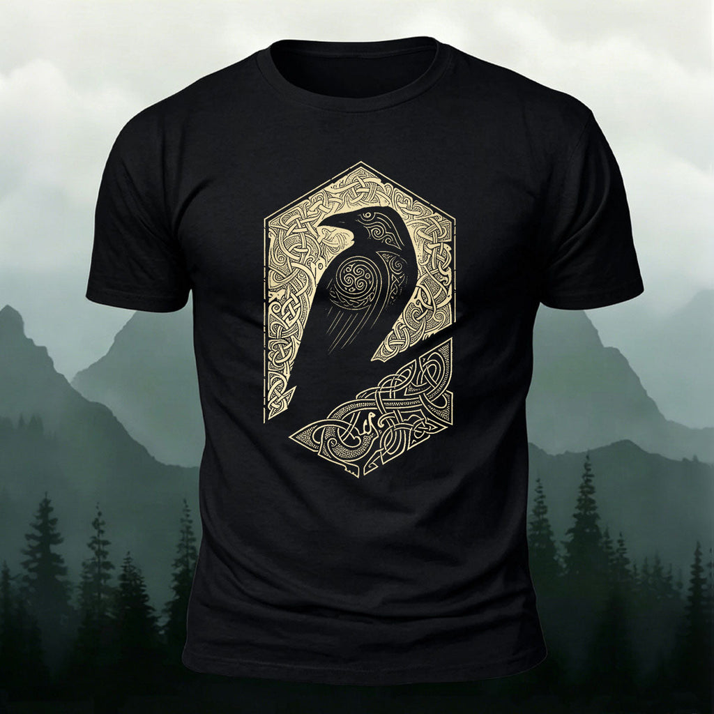 Bird Pattern Mountain-Style Comfortable Casual T-Shirt