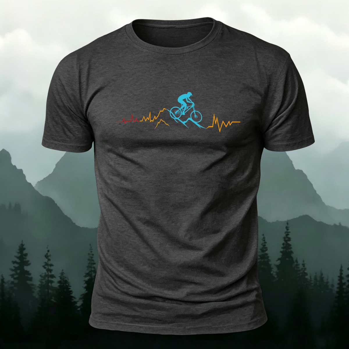 Cycling Line Pattern Skin-friendly Cotton T-Shirt