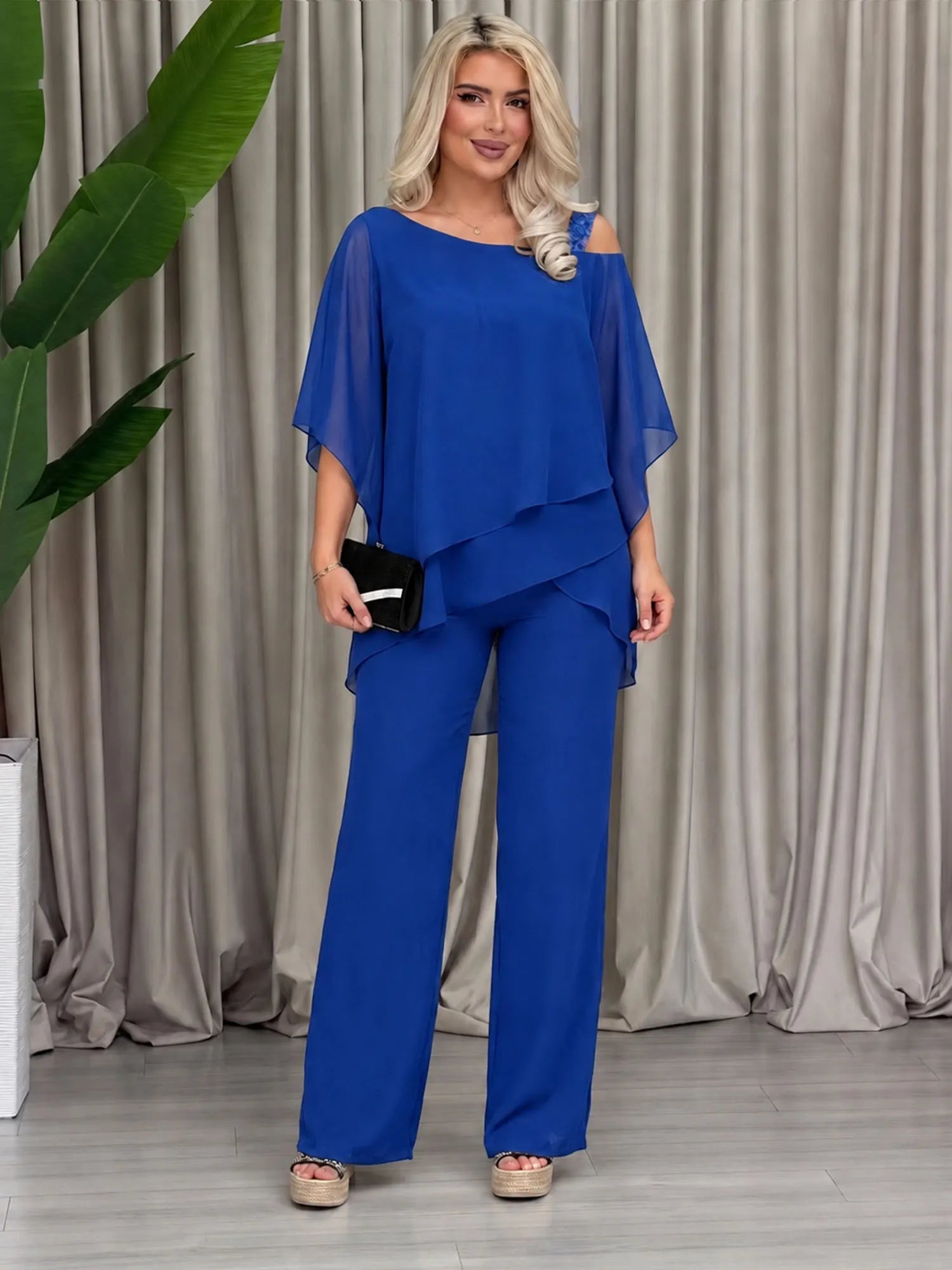 Women Off Shoulder Irregular Elegant Casual Set